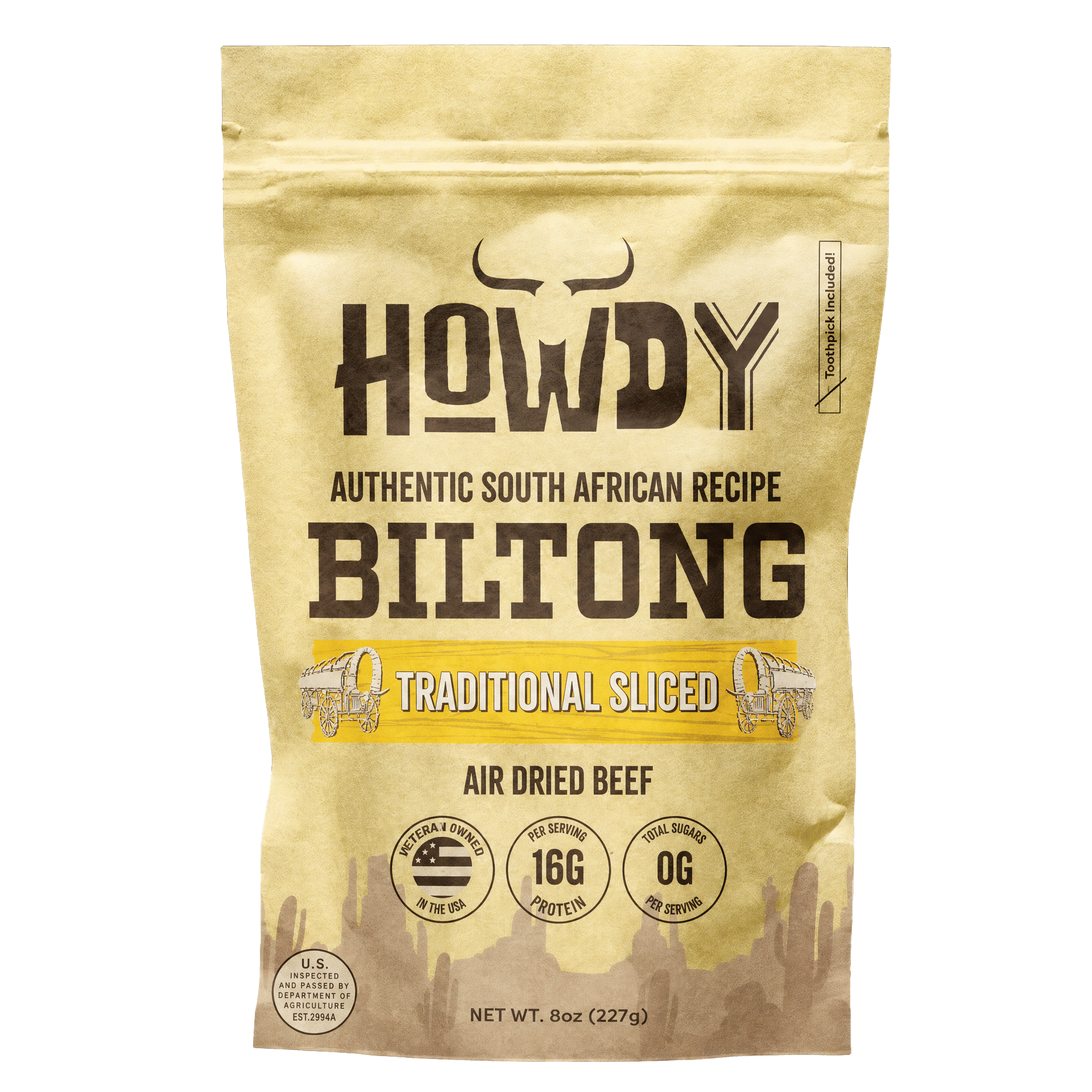 Packaged HowdySnax biltong products